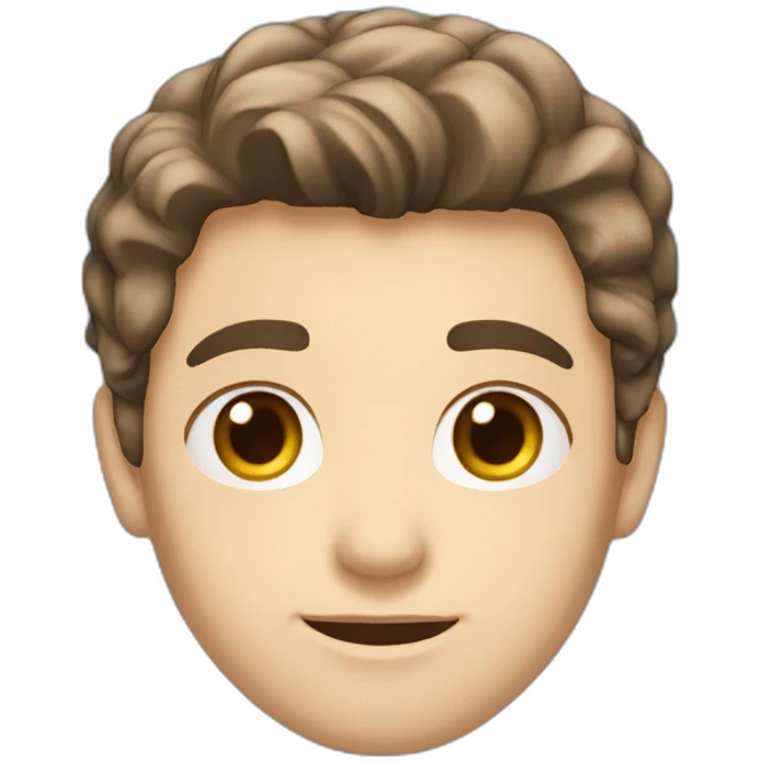 young,male,diamons face,  white skin, brown eyes, straigh hair, teacher emoji