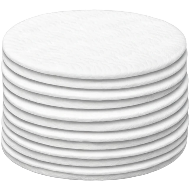 A long pile of 100 round flat thin cotton pads emoji
