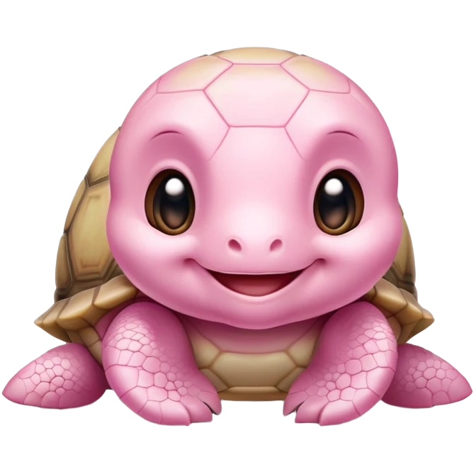 adorable light pink baby turtle smiling emoji