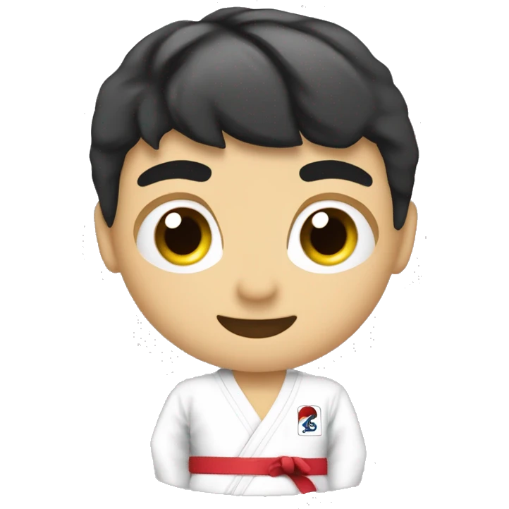 Crear un  emoj donde la imagen sea un niño con dobook de taekwondo itf emoji