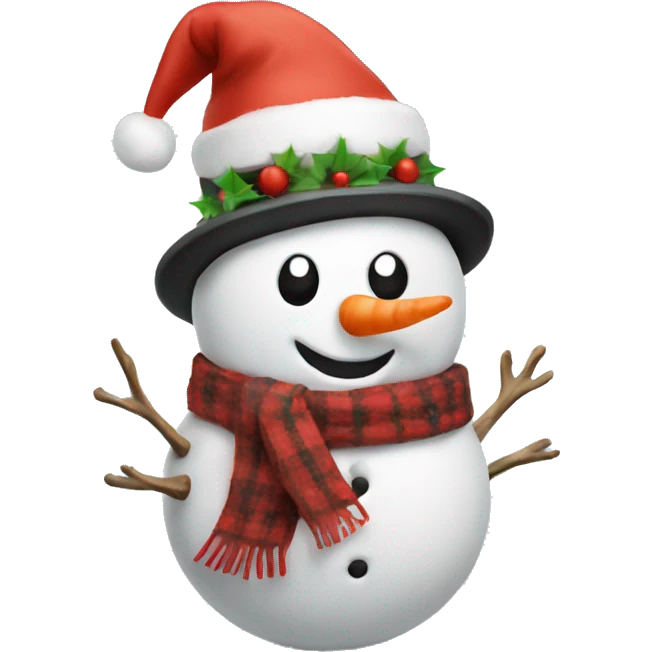 snowman with christmas hat emoji