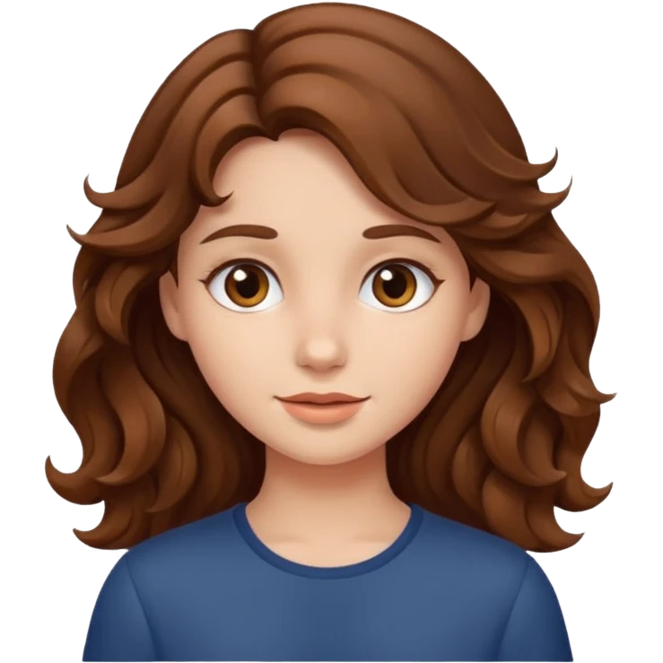 Chica de cabello castaño ondulado emoji