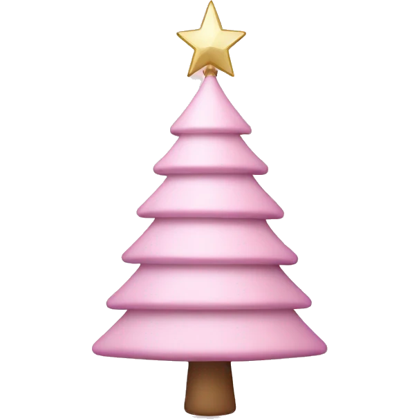 Pastel pink Christmas tree with disco star emoji