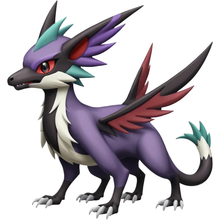 Noibat-Noivern-Mightyena-Silvally-Fakémon-hybrid-creature (full body)  emoji