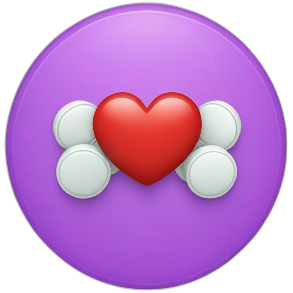 rircle pills with heart shape on it emoji