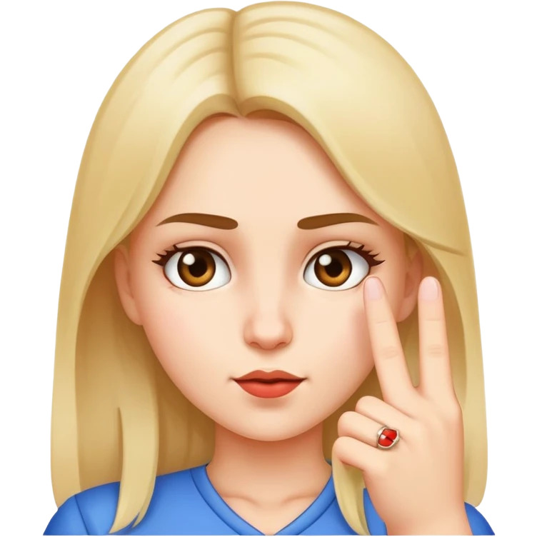 Girl showing the middle finger emoji