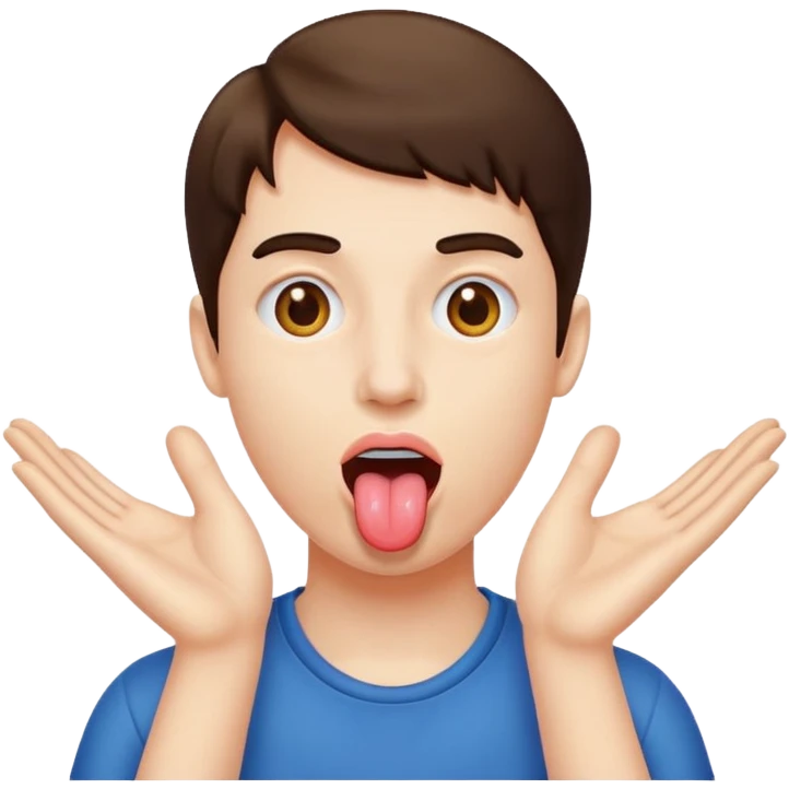Tongue out with two hands in front  emoji