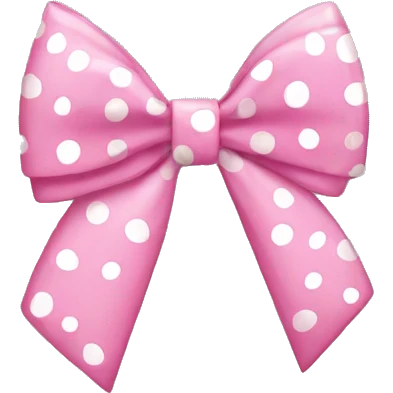 pink bow white polka dot emoji