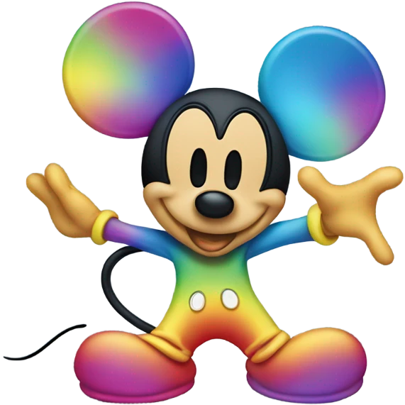 Rainbow colored Mickey Mouse emoji