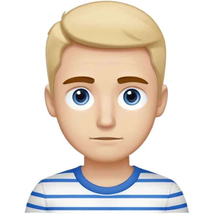 Chico blanco guapo con ojos color miel y cejas pobladas con una camiseta de mangas corta blanca y una camisa de vestir sobre puesta cde rayas blancas con rayas azules claro  emoji