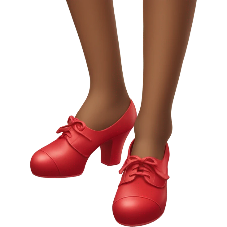 Red Chanel shoes on feet emoji