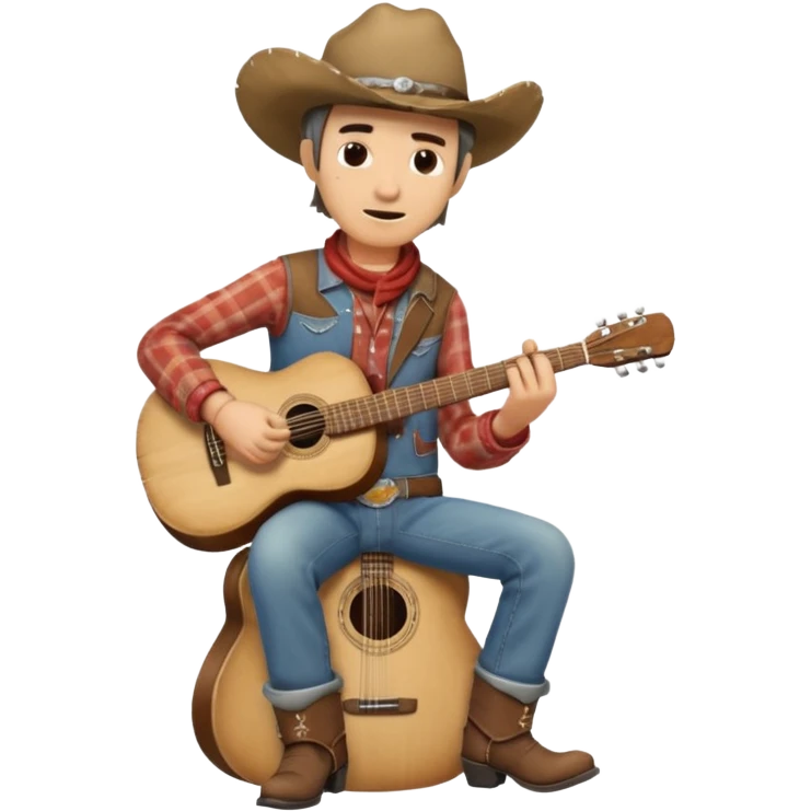 Cowboy playing guitar emoji