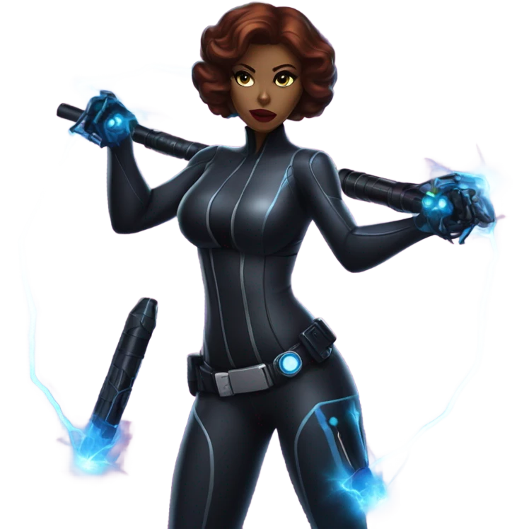 black widow electroshock batons emoji
