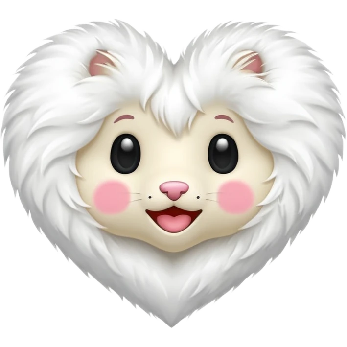 heart made out of white fur emoji