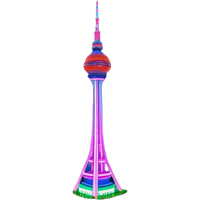 N Seoul Tower – Cinematic Realistic N Seoul Tower, depicted as a sleek modern tower illuminated against a vibrant cityscape at night, with reflective glass and dynamic neon lighting, rendered with intricate architectural detail and a futuristic urban glow. emoji