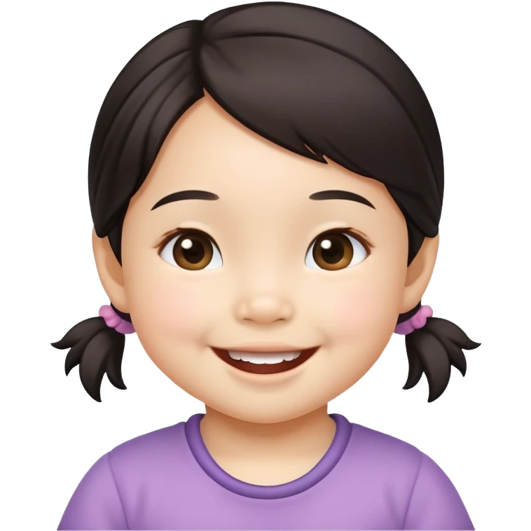 Happy Asian toddler girl emoji