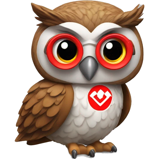 Owl wearing a red Trikot with Vodafone Logo  emoji
