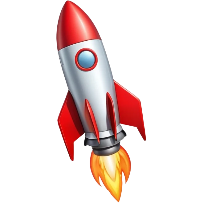 red rocket lifting off emoji
