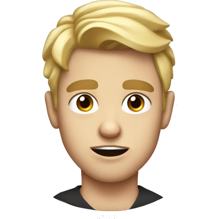 A blonde white boy with disgust look with high eyebrows and big lips looking to you really badly emoji