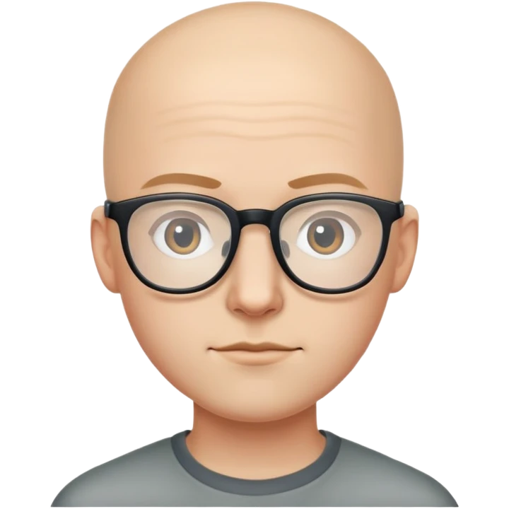Un hombre pelado con lentes JOVEN emoji