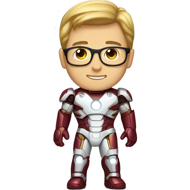 white nerd guy inside ironman suit emoji