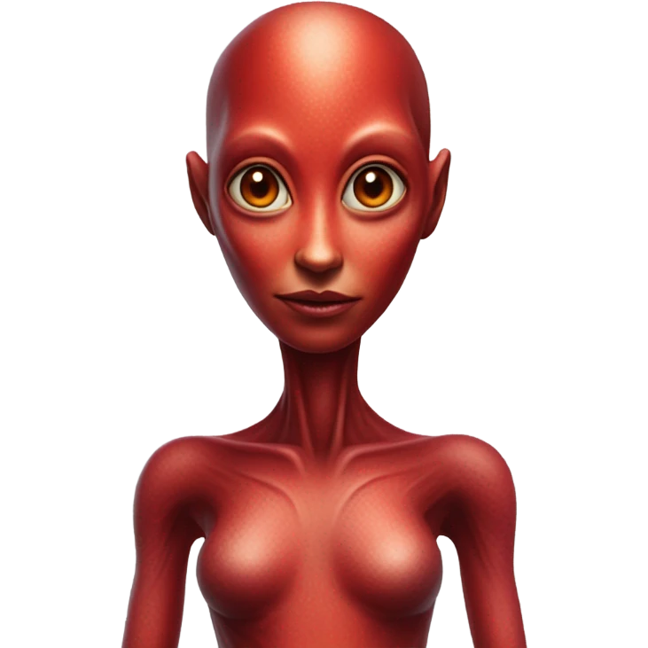 a red alien woman full body emoji