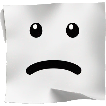 a square sheet of paper with sloppy text  emoji