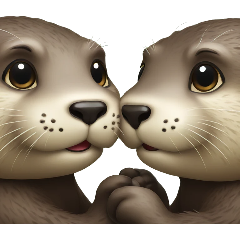 Otters in love emoji