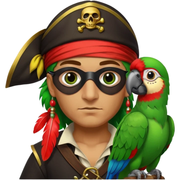 pirate and parrot emoji