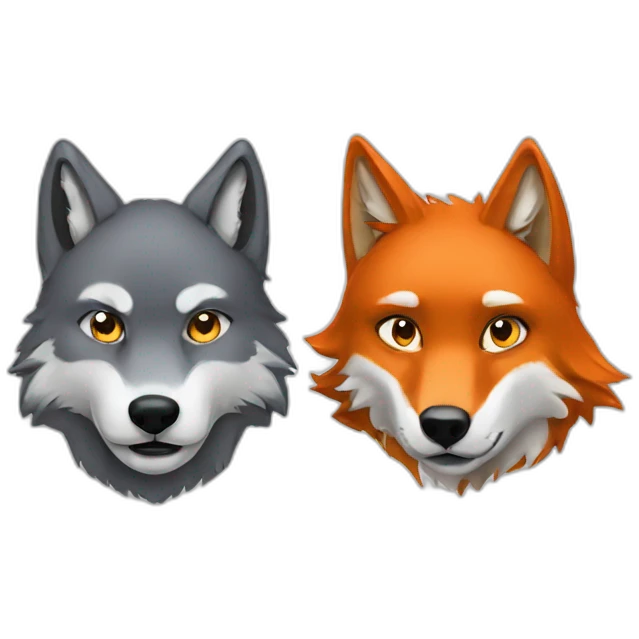 Wolf and fox emoji