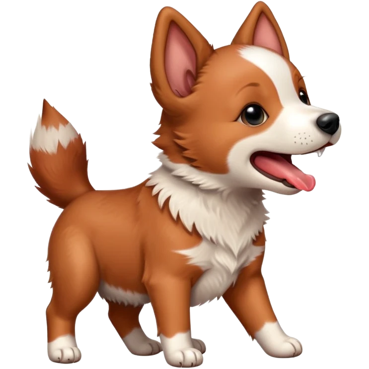 Red heeler puppy howling with mouth open emoji