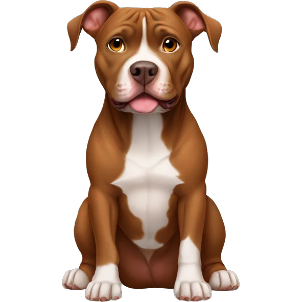 Brown Pitbull sitting emoji