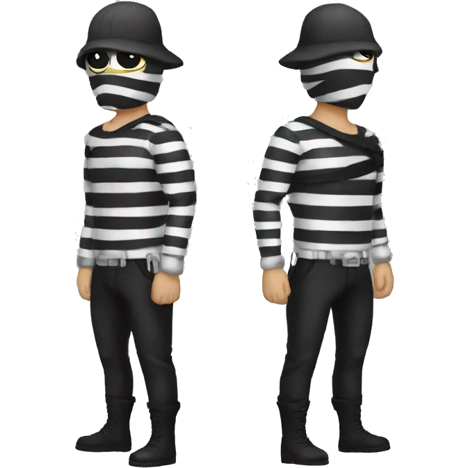 Robber with white and black stripes emoji