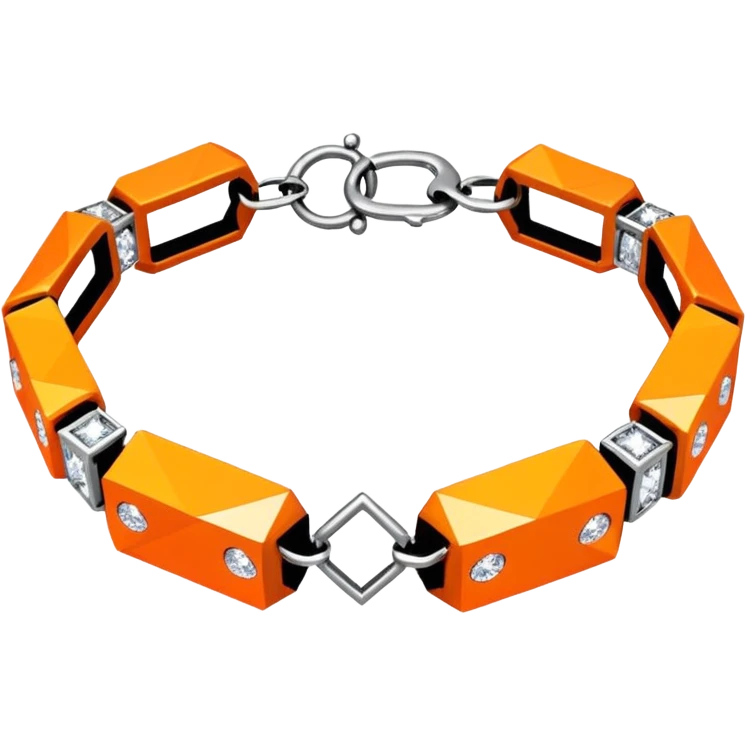 low poly orange bracelet diamonds emoji