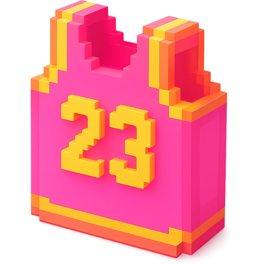 светящейся розовая баскетбольная майка с надписью "23", no background emoji