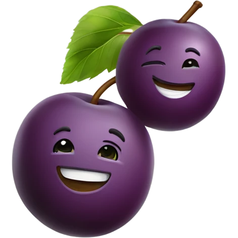 fruit plum happy smiling  emoji