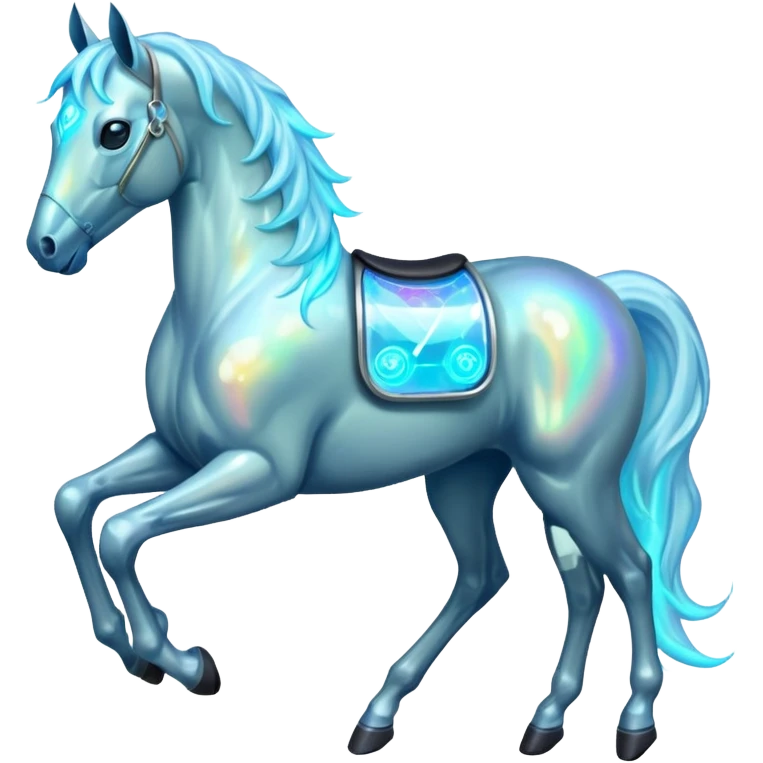 Sci fi Horse, fully holograms emoji