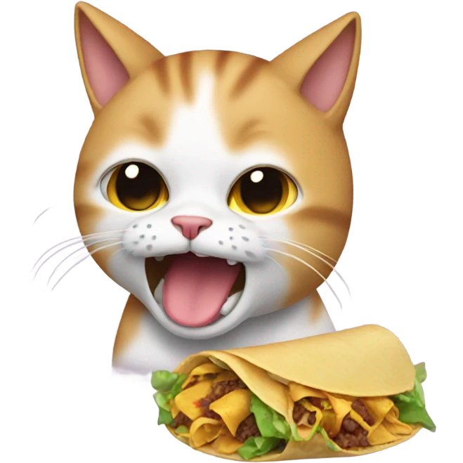 crying cat eating taco emoji