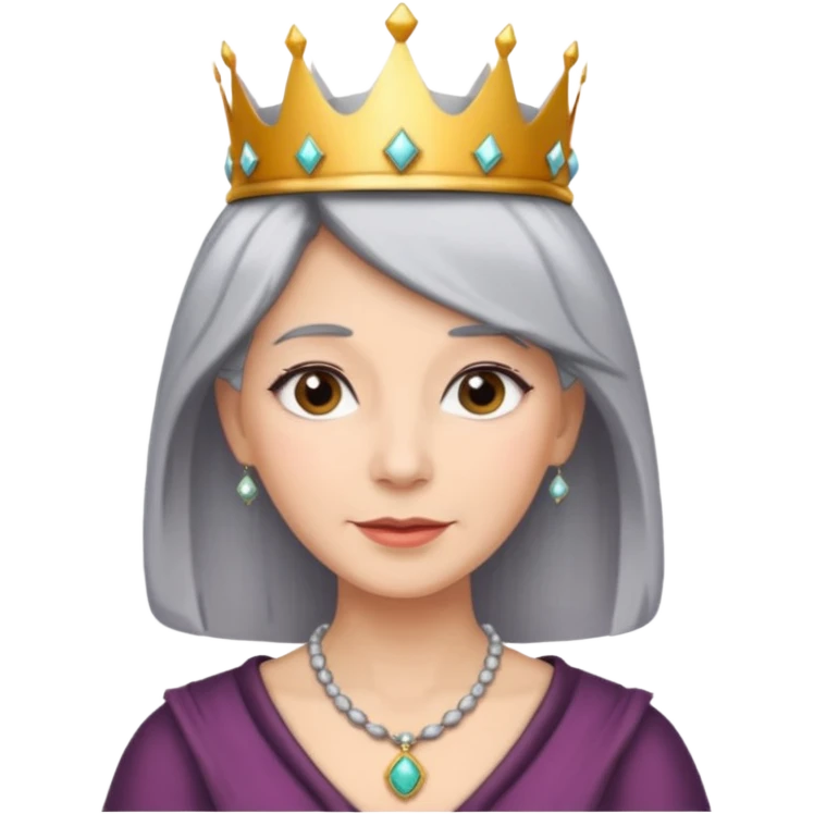 gray hair ladies with necklace and crown emoji