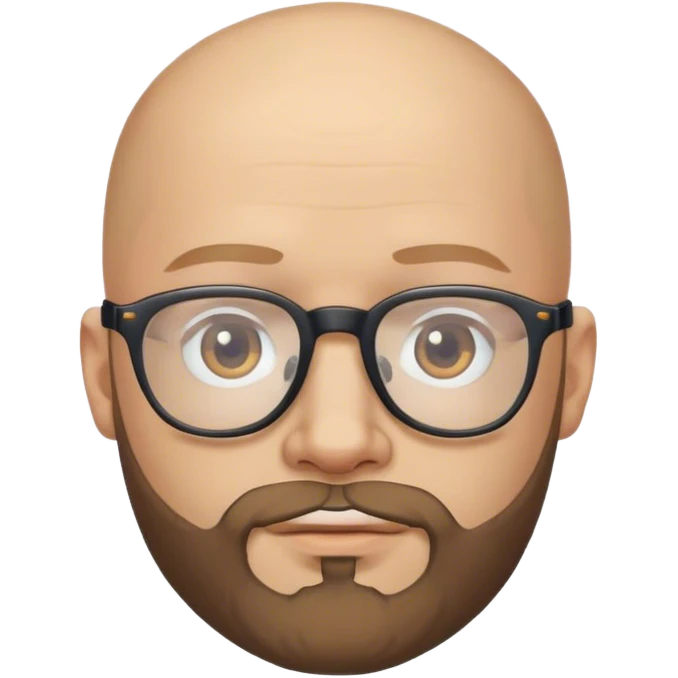 young bald man with beard glasses emoji