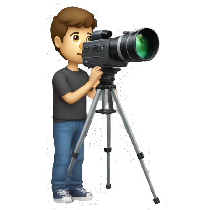 JEUNE HOMME METISSE AVEC UN CAMÉSCOPE VHS A LA MAIN emoji