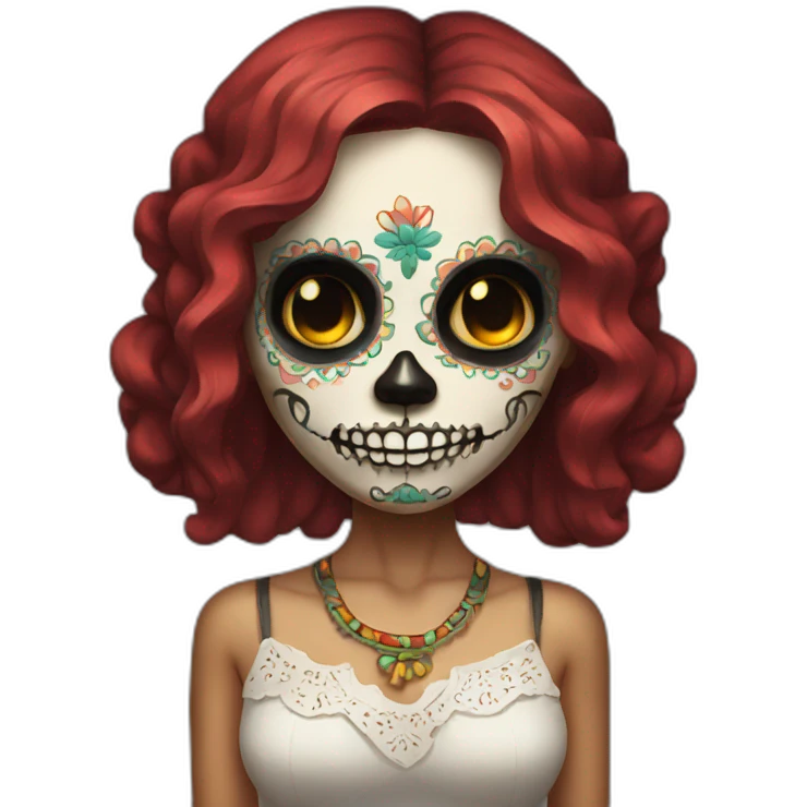Skull girl mexican full body emoji