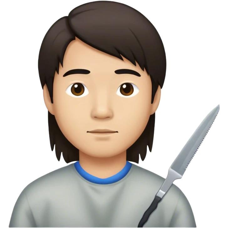 asian man with not so long hair being cut emoji
