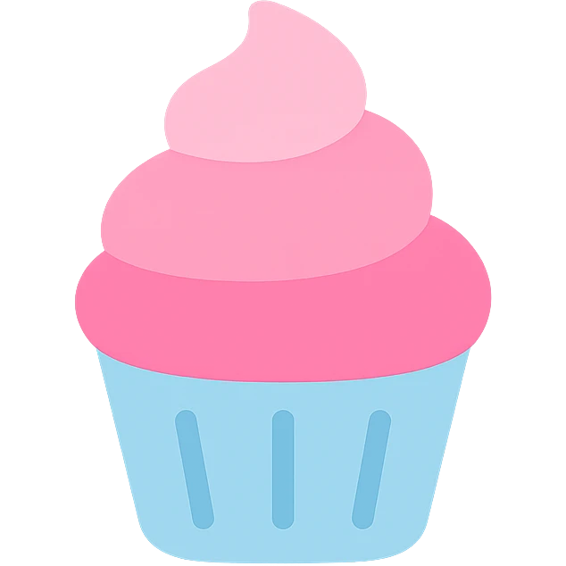 cupcake with pink icing icon emoji