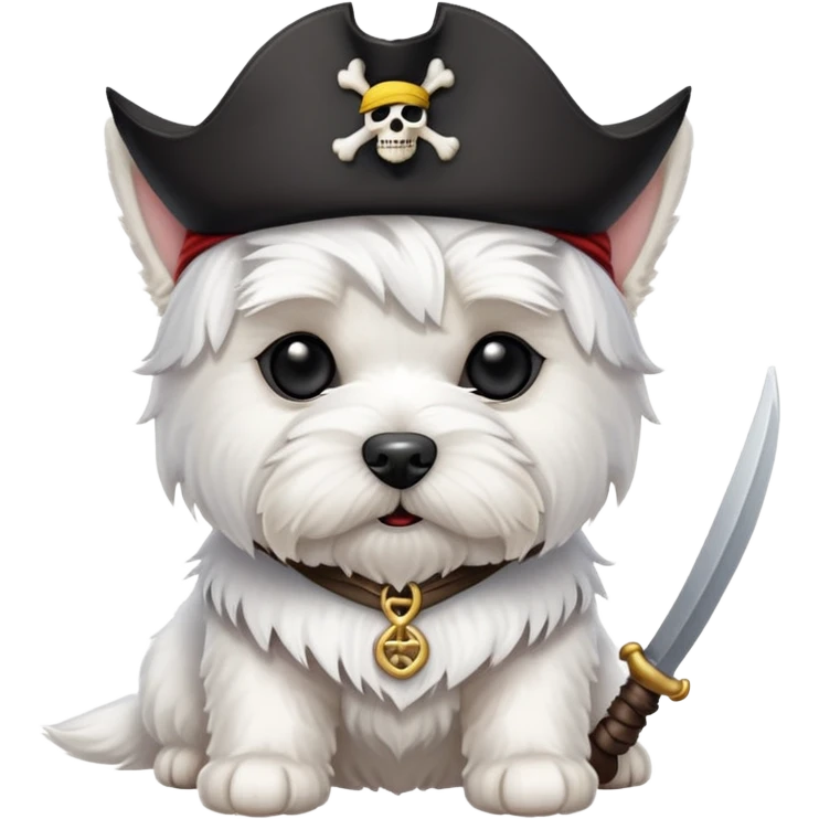 West Highland White Terrier dog as a pirate  emoji