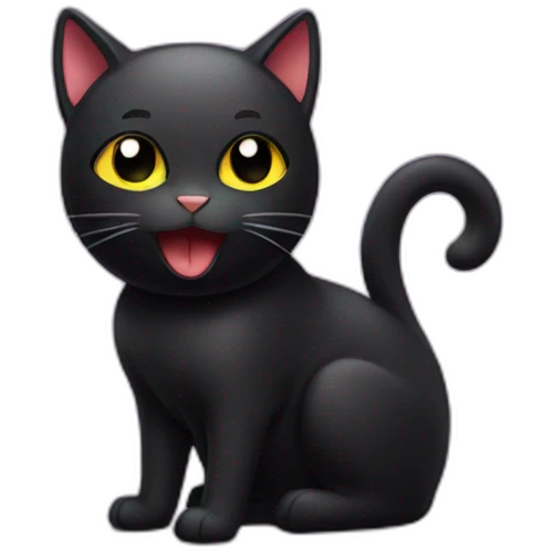 black cat + energy drink emoji