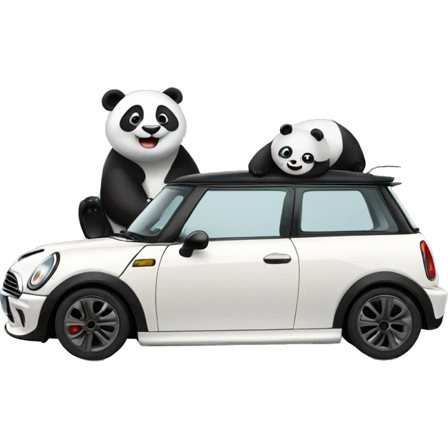 Panda and Mini Cooper  emoji