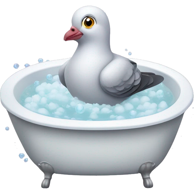 pigeon in a bubble bath emoji