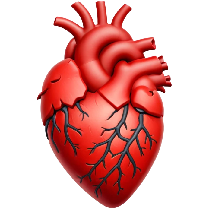 realistic beating heart, anatomical heart emoji