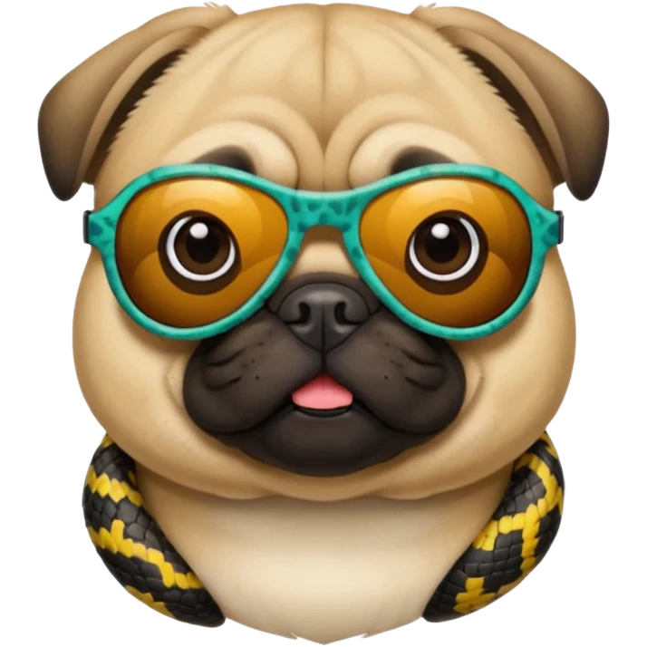 a pug with pit vipar sunglasses emoji
